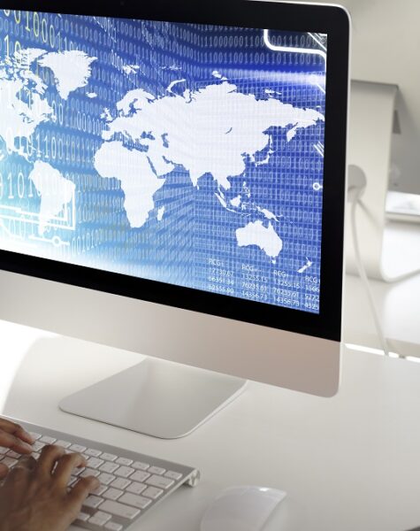 Global Binary Code Digits Technology Software Concept